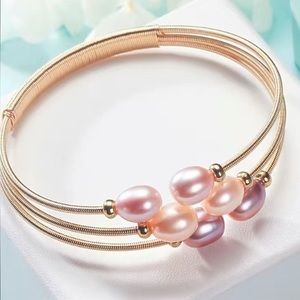 Handmade Freshwater Pearl Wire Wrapped Bracelet